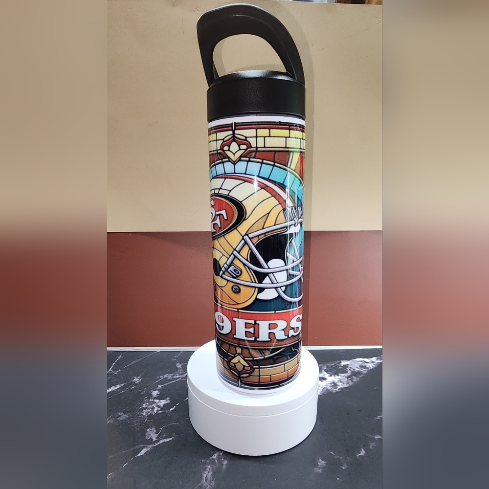 Staind Glass Style 49er Helmet 20oz Sports Bottle